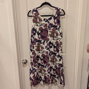 LYSSÉ Floral Fit & Flare Dress Size 1X Sleeveless Stretch Lined